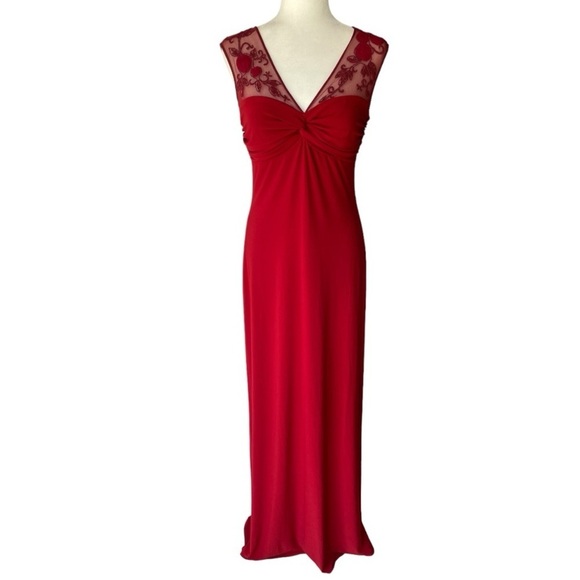 $240 Laundry By Shelli Segal Red Dress Formal Evening Holiday Party Prom Dress 8 - Picture 3 of 10